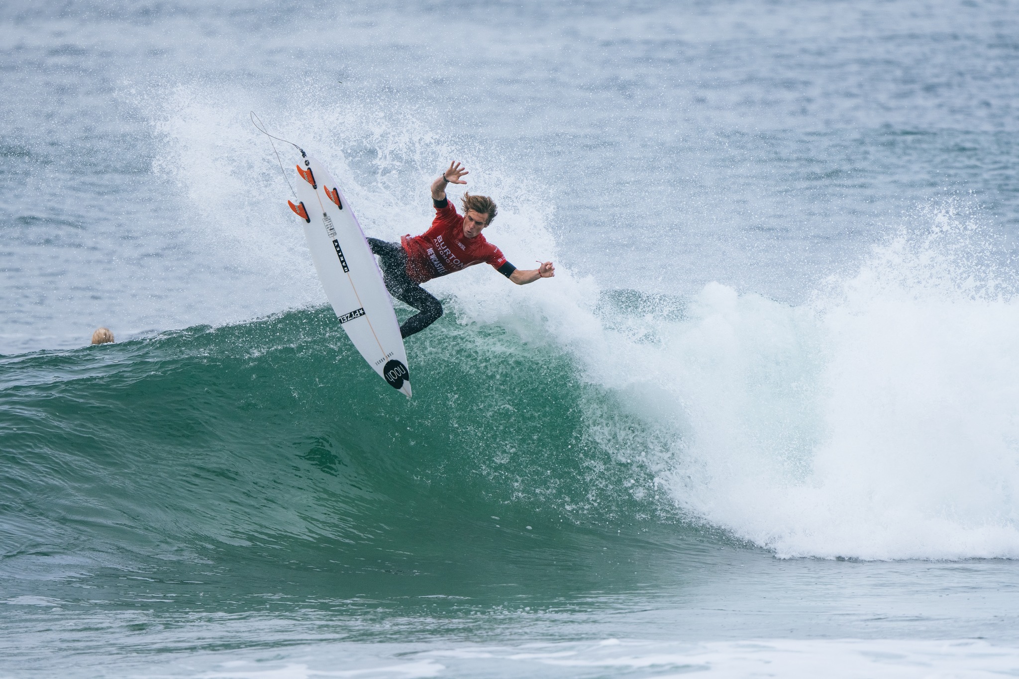 NEWCASTLE, NEW SOUTH WALES, AUSTRALIA - JUNE 2: Afonso Antunes of Portugal surfs in Heat 3 of the Round of 80 at the Burton Automotive Newcastle Surfest on June 2, 2025 at Newcastle, New South Wales, Australia. (Photo by Hannah Anderson/World Surf League)
